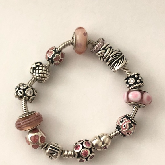 💕3/$85 Pink Cz .925 Sterling Silver Charm - Picture 10 of 10